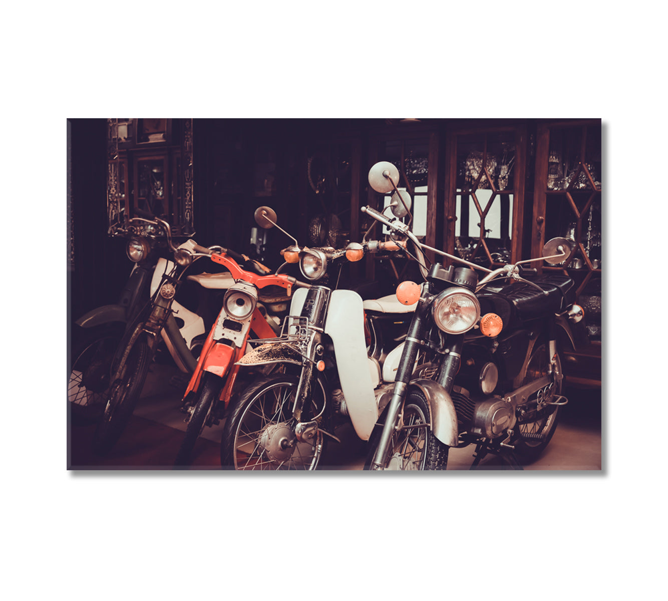 Old Classic Motorcycles Canvas Print-Canvas Print-CetArt-1 Panel-24x16 inches-CetArt