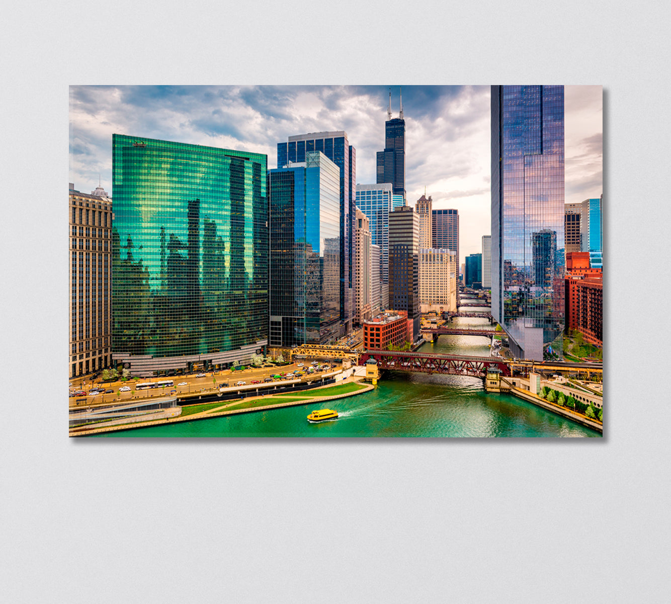 Chicago United States Canvas Print-Canvas Print-CetArt-1 Panel-24x16 inches-CetArt