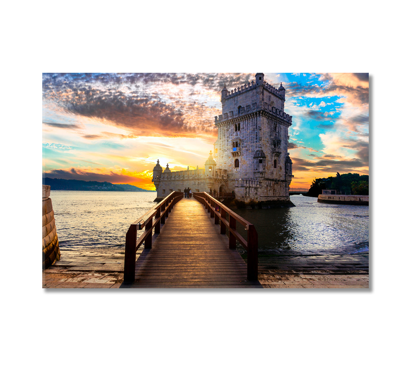 Torre de Belem Tower Lisbon Portugal Canvas Print-Canvas Print-CetArt-1 Panel-24x16 inches-CetArt