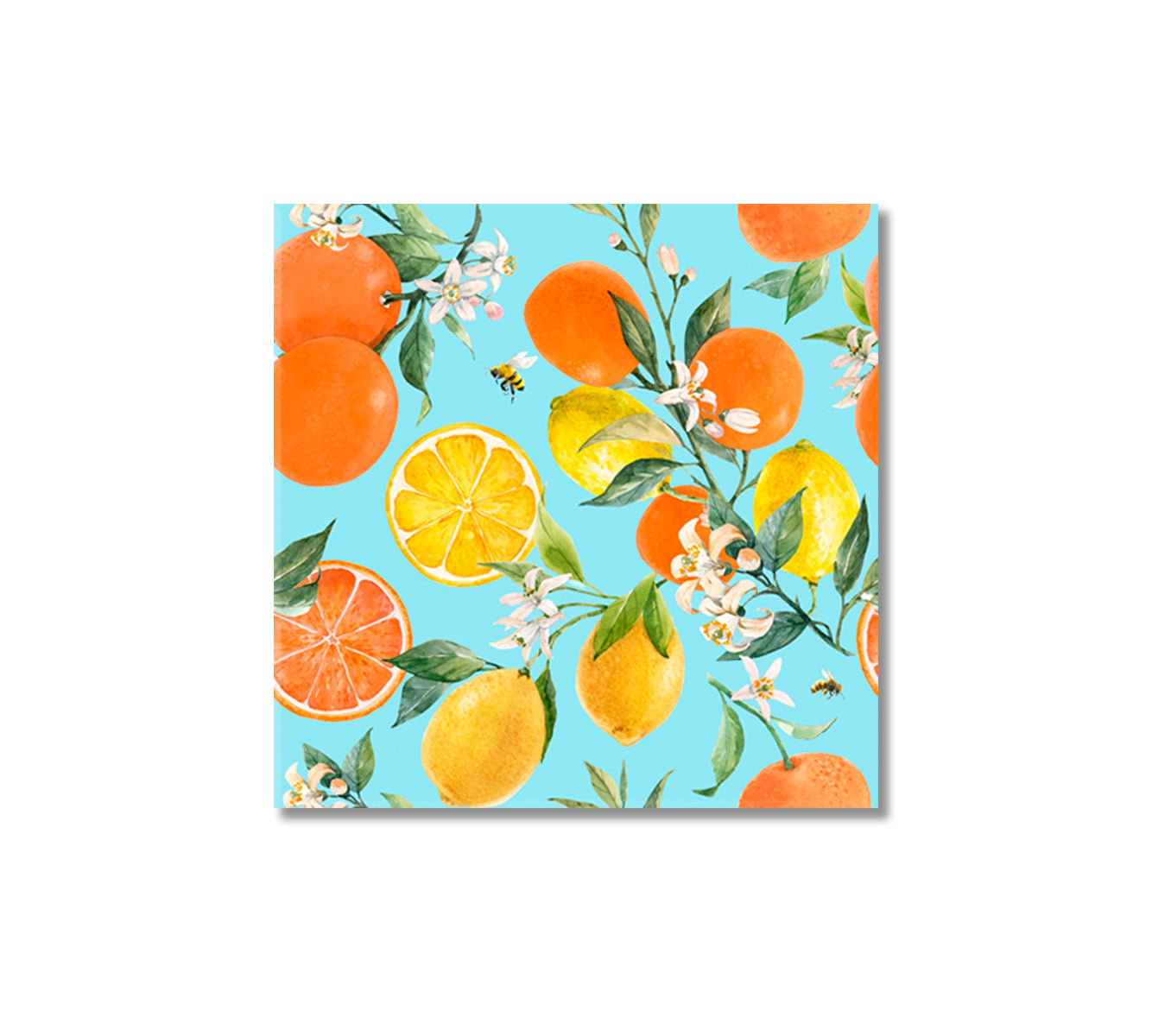 Orange Lemon Grapefruit Fruits Canvas Print-Canvas Print-CetArt-1 panel-12x12 inches-CetArt