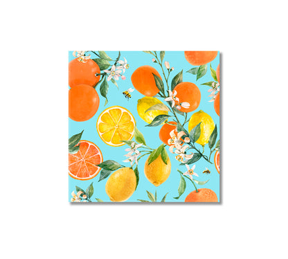 Orange Lemon Grapefruit Fruits Canvas Print-Canvas Print-CetArt-1 panel-12x12 inches-CetArt