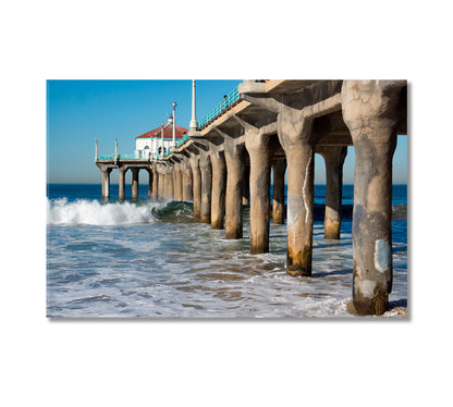 Along Manhattan Beach Pier California Canvas Print-Canvas Print-CetArt-1 Panel-24x16 inches-CetArt