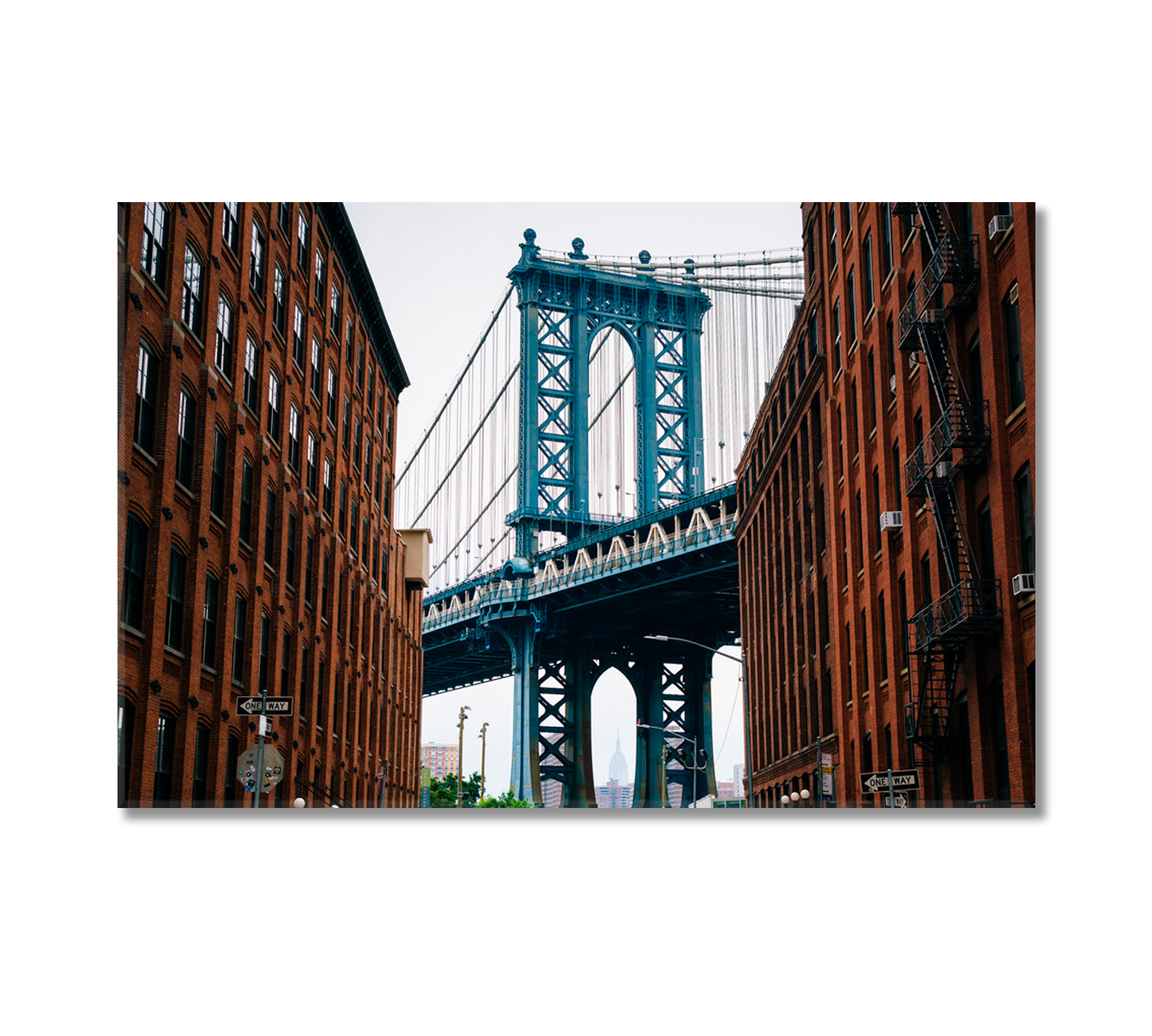 Washington Street and Manhattan Bridge Brooklyn New York Canvas Print-Canvas Print-CetArt-1 Panel-24x16 inches-CetArt