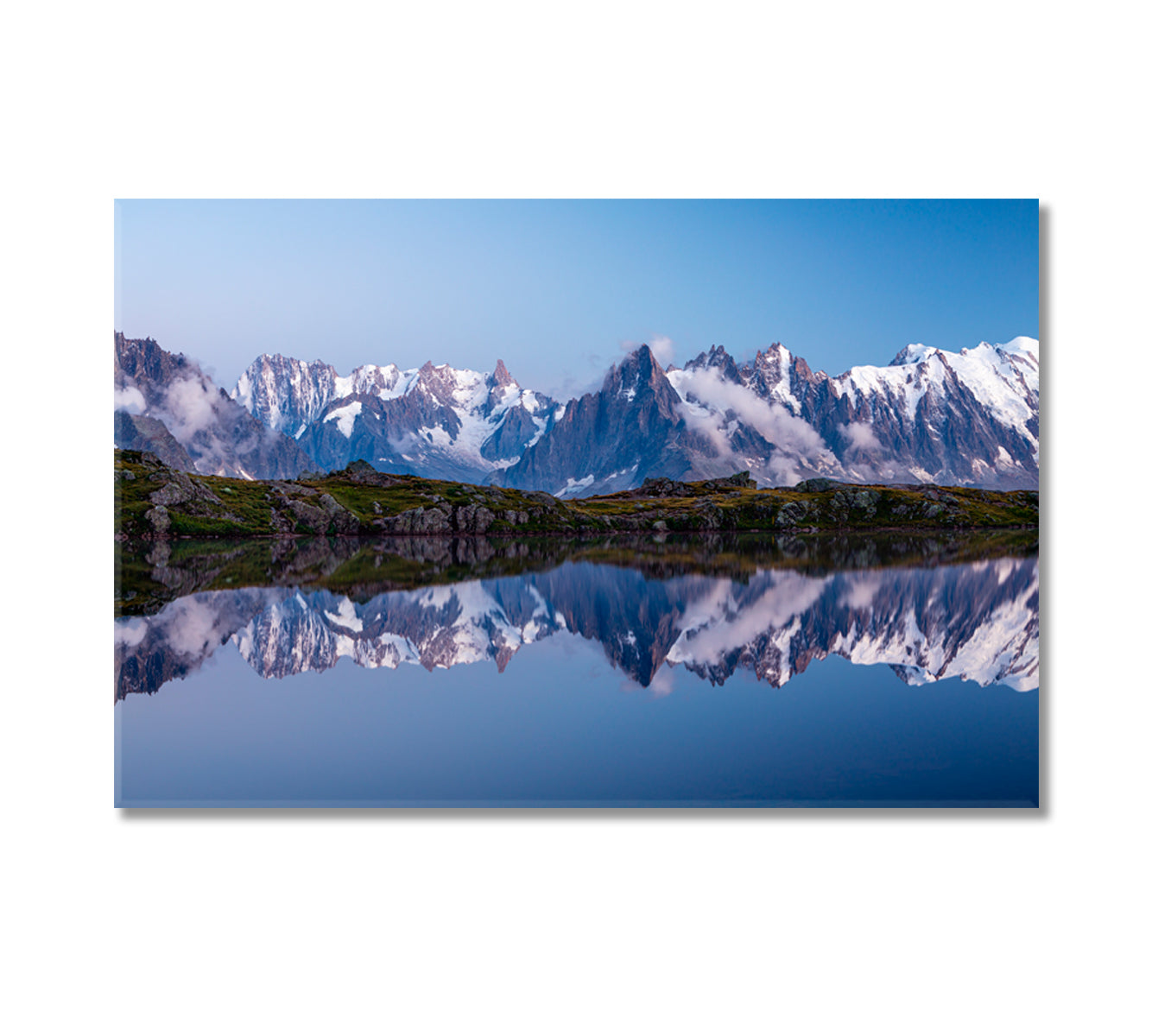 Mont Blanc Reflection in Lac Blanc Lake Chamonix France Canvas Print-Canvas Print-CetArt-1 Panel-24x16 inches-CetArt