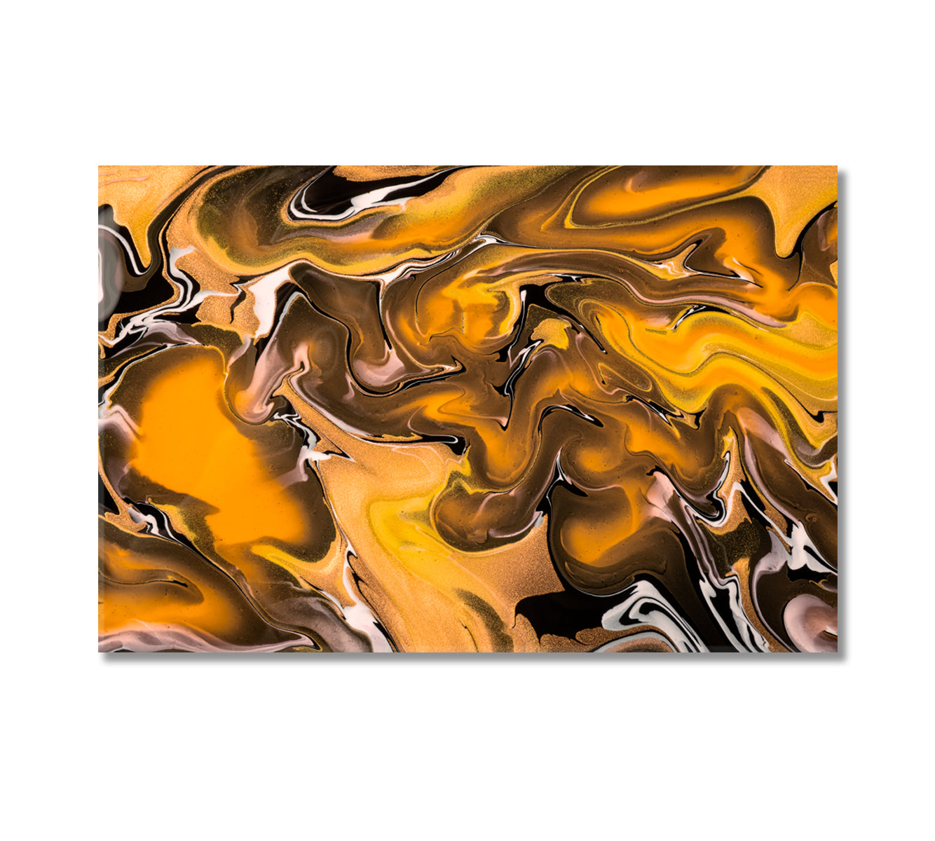 Abstract Brown Marble Wavy Pattern Canvas Print-Canvas Print-CetArt-1 Panel-24x16 inches-CetArt