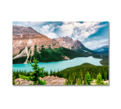 Lake Peyto in Rocky Mountains of Canada Canvas Print-Canvas Print-CetArt-1 Panel-24x16 inches-CetArt