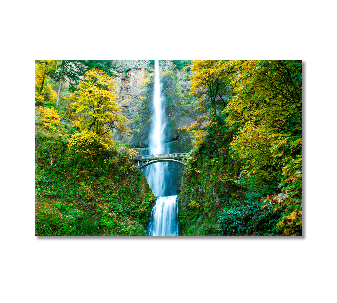 Multnomah Falls in Autumn Columbia River Portland Oregon Canvas Print-Canvas Print-CetArt-1 Panel-24x16 inches-CetArt