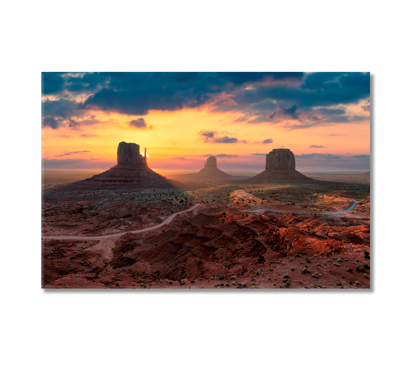 Monument Valley at Sunrise Arizona Utah USA Canvas Print-Canvas Print-CetArt-1 Panel-24x16 inches-CetArt