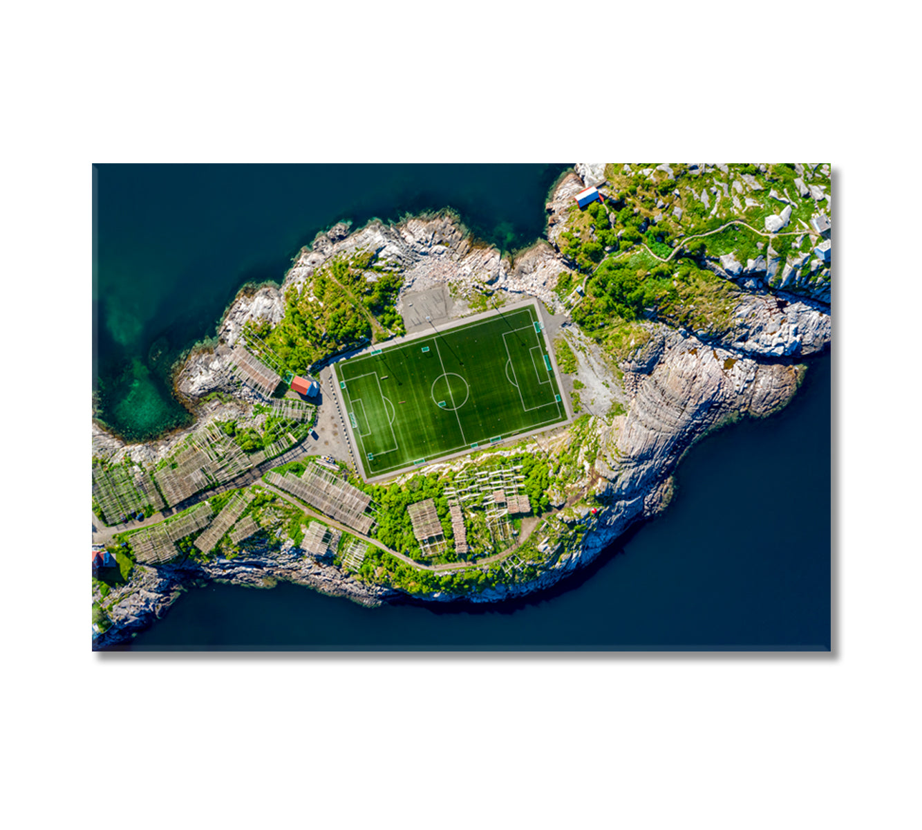 Henningsvaer Football Stadium Canvas Print-Canvas Print-CetArt-1 Panel-24x16 inches-CetArt