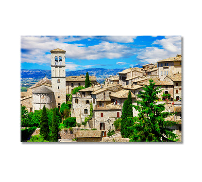 Famous Basilica of St Francis Assisi Italy Canvas Print-Canvas Print-CetArt-1 Panel-24x16 inches-CetArt