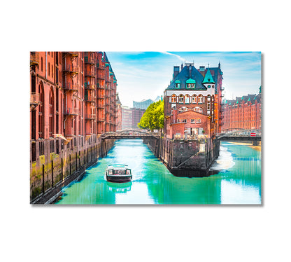 Speicherstadt Hamburg Germany Canvas Print-Canvas Print-CetArt-1 Panel-24x16 inches-CetArt