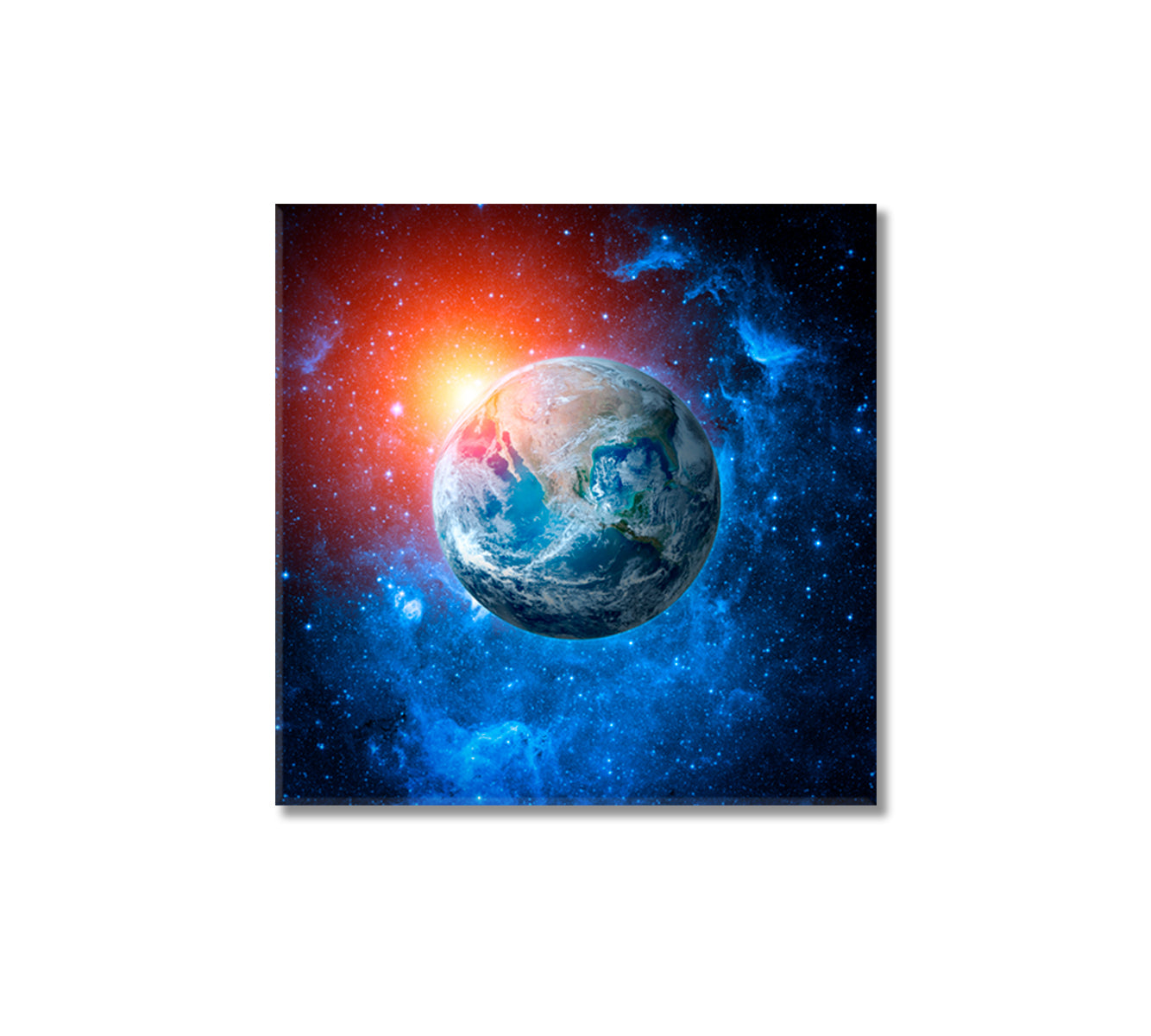 Earth and Galaxy Canvas Print-Canvas Print-CetArt-1 panel-12x12 inches-CetArt