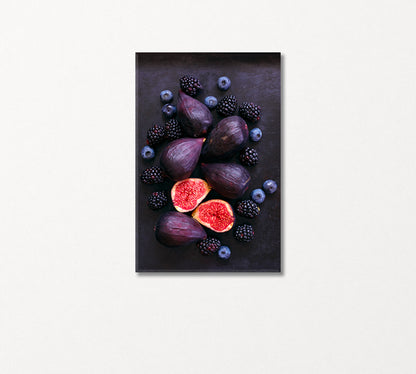 Figs Blackberries and Blueberries Canvas Print-Canvas Print-CetArt-1 panel-16x24 inches-CetArt