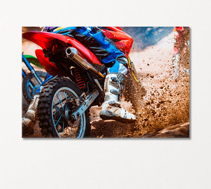 Mountain Bikes Racing Canvas Print-Canvas Print-CetArt-1 Panel-24x16 inches-CetArt