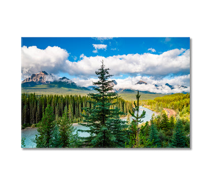 Morant's Curve Banff National Park Canada Canvas Print-Canvas Print-CetArt-1 Panel-24x16 inches-CetArt