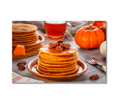 Pumpkin Pancakes with Pecans Canvas Print-Canvas Print-CetArt-1 Panel-24x16 inches-CetArt