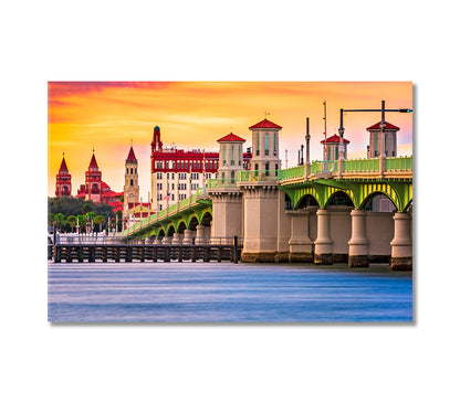 Cityscape of St Augustine Florida Canvas Print-Canvas Print-CetArt-1 Panel-24x16 inches-CetArt