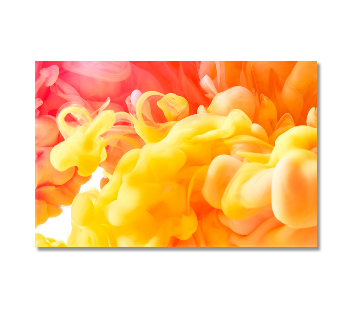 Bright Yellow and Orange Ink Drops in Water Canvas Print-Canvas Print-CetArt-1 Panel-24x16 inches-CetArt