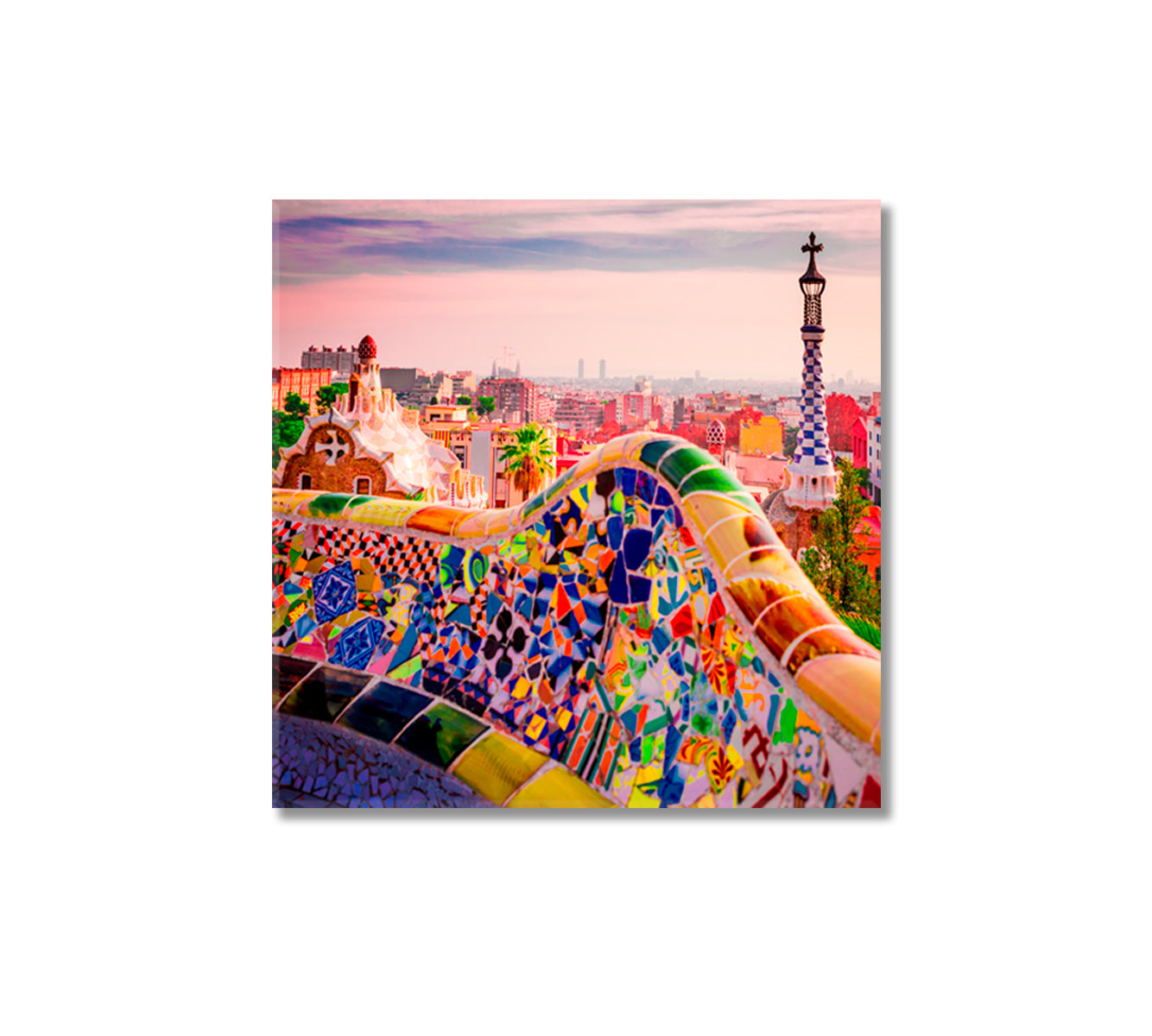 Park Guell Barcelona Spain Canvas Print-Canvas Print-CetArt-1 panel-12x12 inches-CetArt