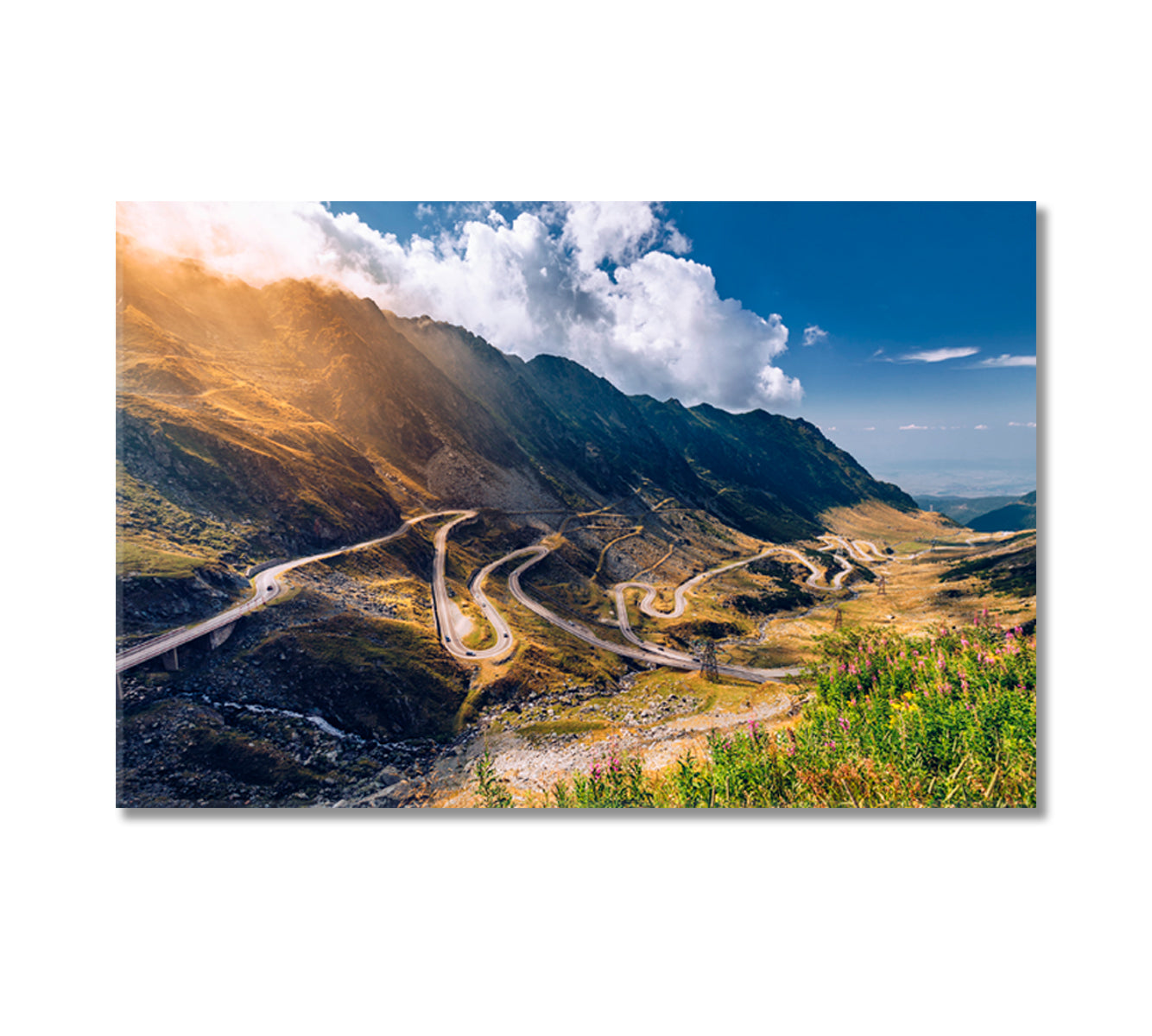 Zafagarasan Mountain Road Canvas Print-Canvas Print-CetArt-1 Panel-24x16 inches-CetArt