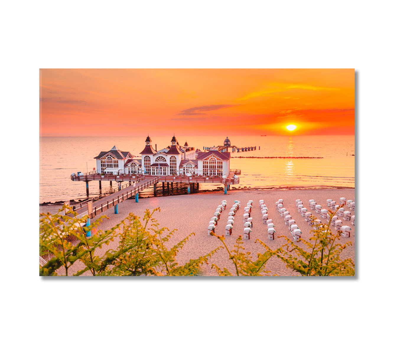 Famous Sellin Seebruecke (Sellin Pier) Germany Canvas Print-Canvas Print-CetArt-1 Panel-24x16 inches-CetArt