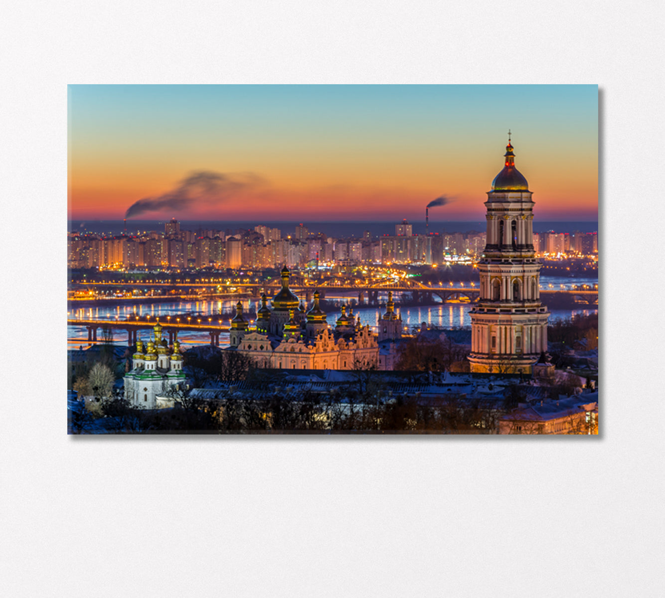 Sunrise over Kiev Pechersk Lavra Ukraine Canvas Print-Canvas Print-CetArt-1 Panel-24x16 inches-CetArt