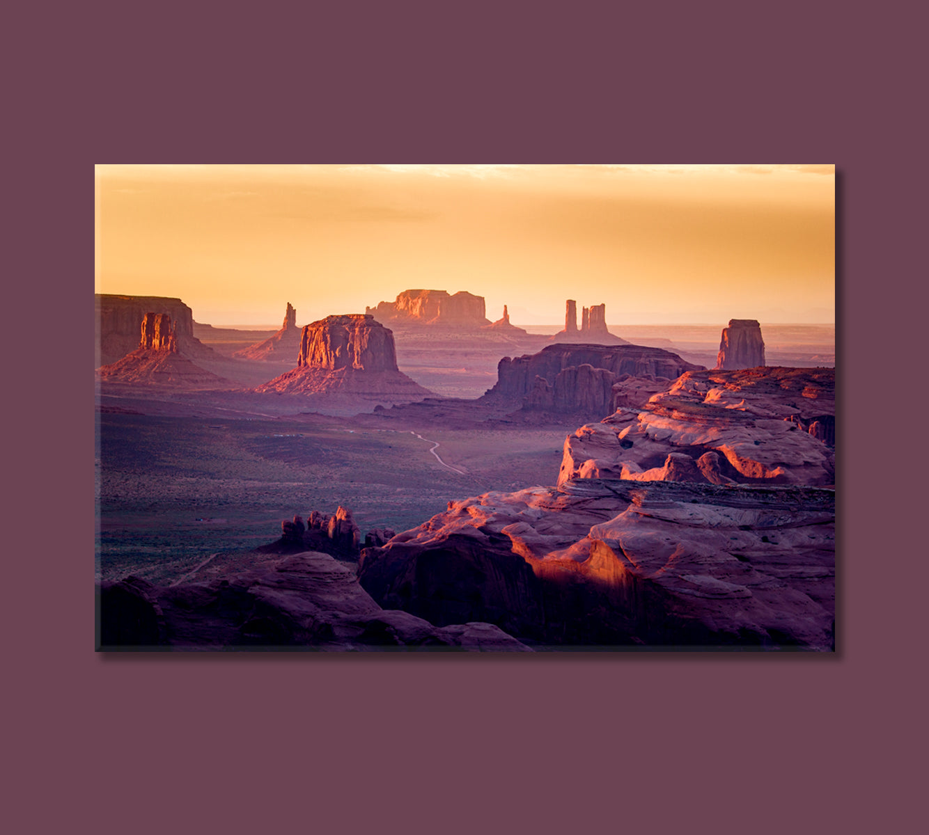 Panorama of Monument Valley Arizona USA Canvas Print-Canvas Print-CetArt-1 Panel-24x16 inches-CetArt