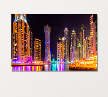 Skyscrapers in Dubai Marina UAE Canvas Print-Canvas Print-CetArt-1 Panel-24x16 inches-CetArt