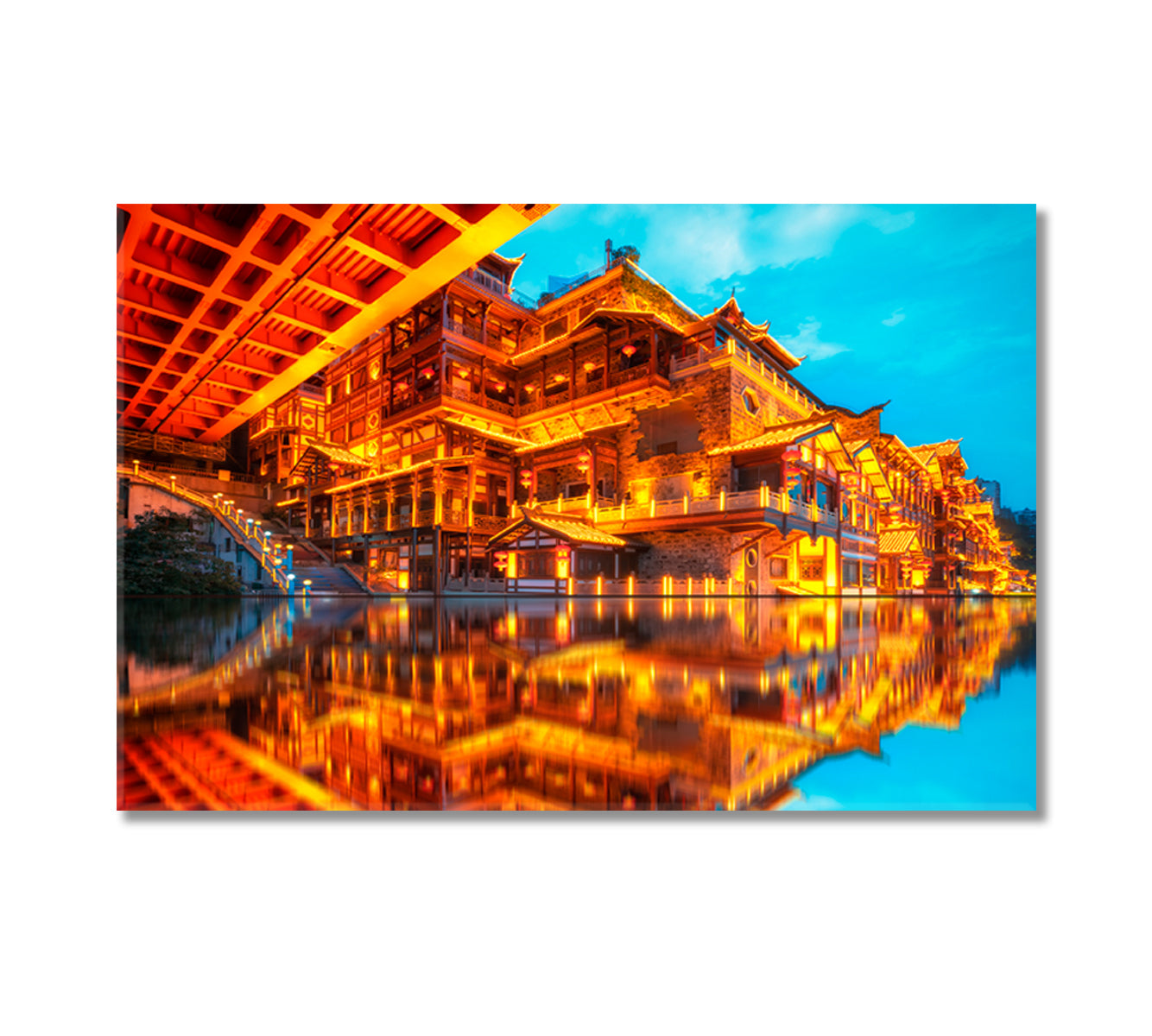 Chongqing Hongyadong Street Canvas Print-Canvas Print-CetArt-1 Panel-24x16 inches-CetArt