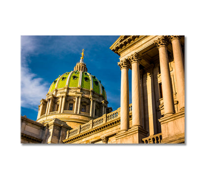 Pennsylvania State Capitol Harrisburg Canvas Print-Canvas Print-CetArt-1 Panel-24x16 inches-CetArt