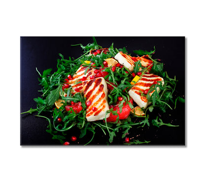 Salad with Grilled Halloumi and Arugula Canvas Print-Canvas Print-CetArt-1 Panel-24x16 inches-CetArt