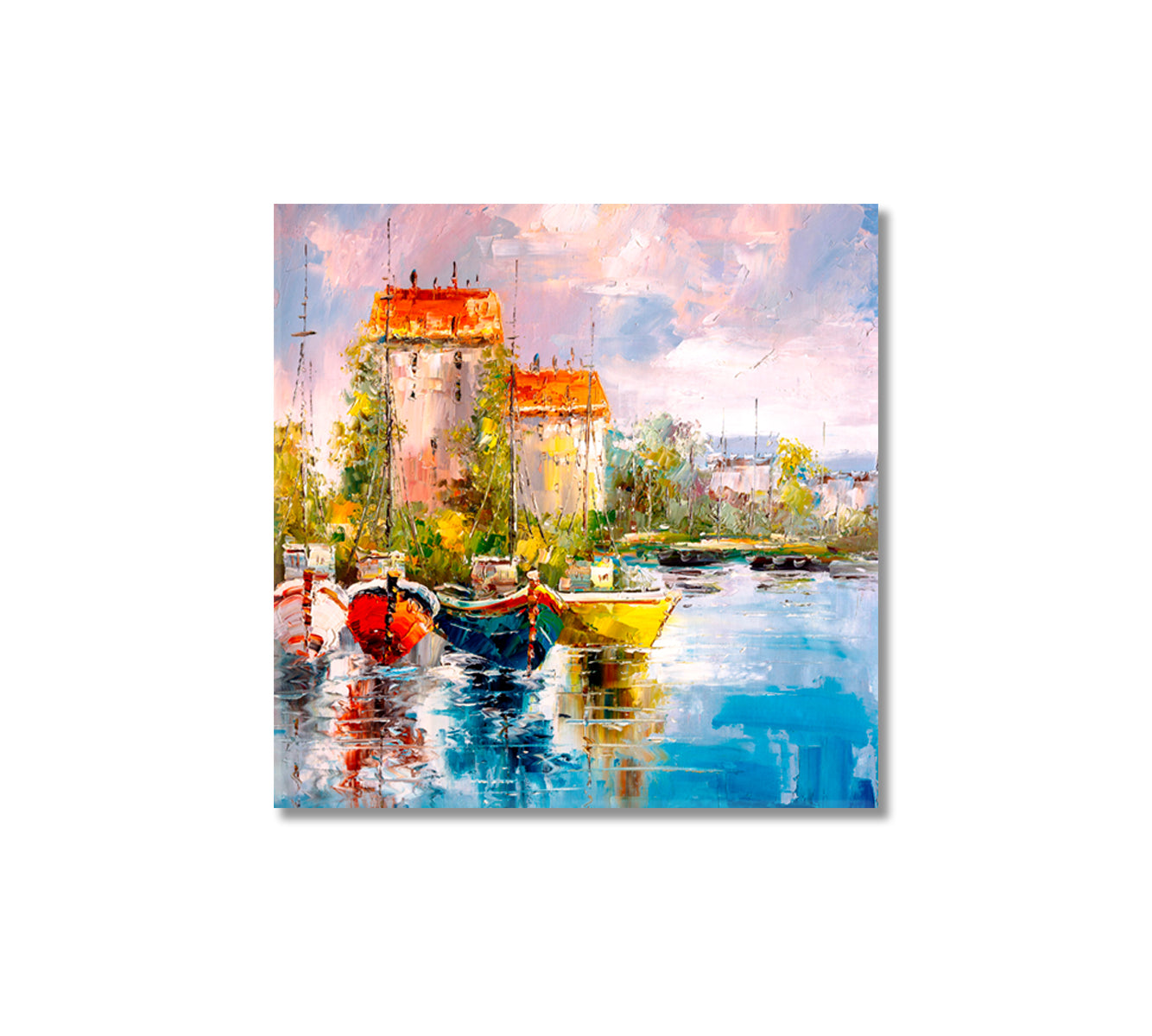 Beautiful Harbor Canvas Print-Canvas Print-CetArt-1 panel-12x12 inches-CetArt