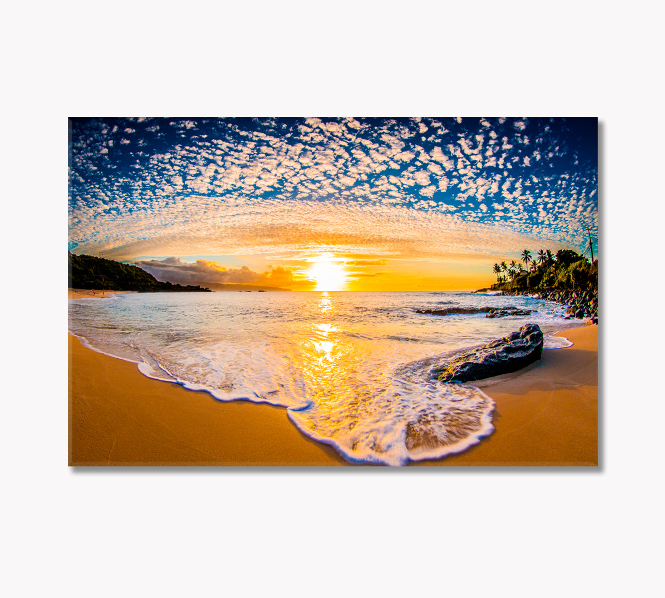 Sunset on the North Shore Oahu Hawaii Canvas Print-Canvas Print-CetArt-1 Panel-24x16 inches-CetArt