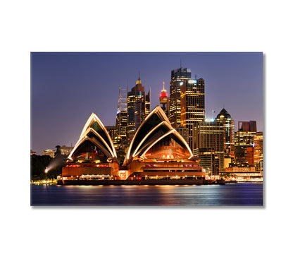 Night Sydney Australia Canvas Print-Canvas Print-CetArt-1 Panel-24x16 inches-CetArt