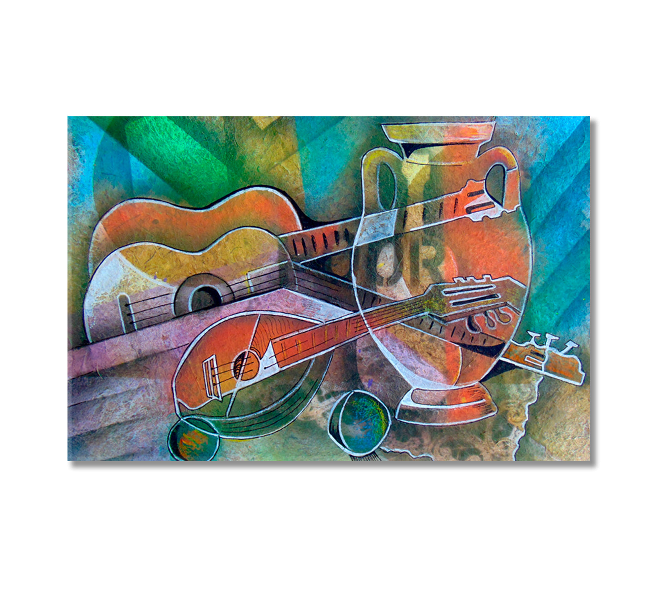 Cubist Style Musical Instruments Canvas Print-Canvas Print-CetArt-1 Panel-24x16 inches-CetArt