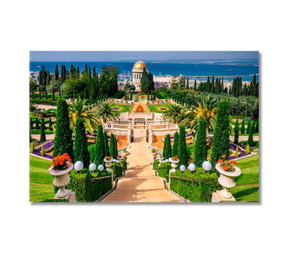 Bahai Gardens in Haifa Israel Canvas Print-Canvas Print-CetArt-1 Panel-24x16 inches-CetArt