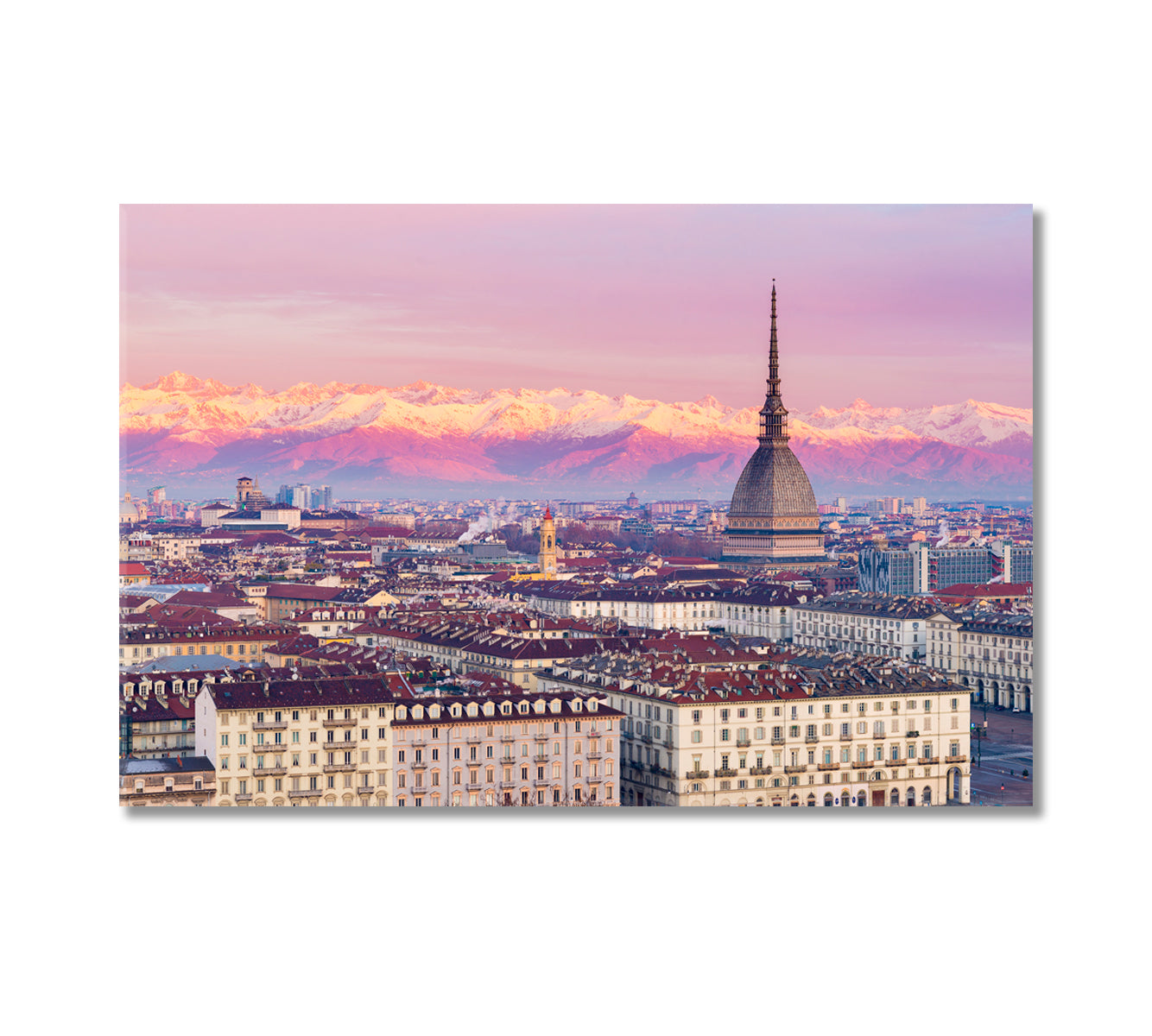 Turin City and Mole Tower Italy Canvas Print-Canvas Print-CetArt-1 Panel-24x16 inches-CetArt