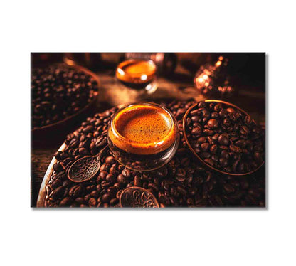 Hot Espresso Coffee Canvas Print-Canvas Print-CetArt-1 Panel-24x16 inches-CetArt