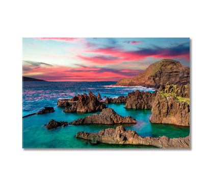 Coast of Madeira Island at Sunset Portugal Canvas Print-Canvas Print-CetArt-1 Panel-24x16 inches-CetArt