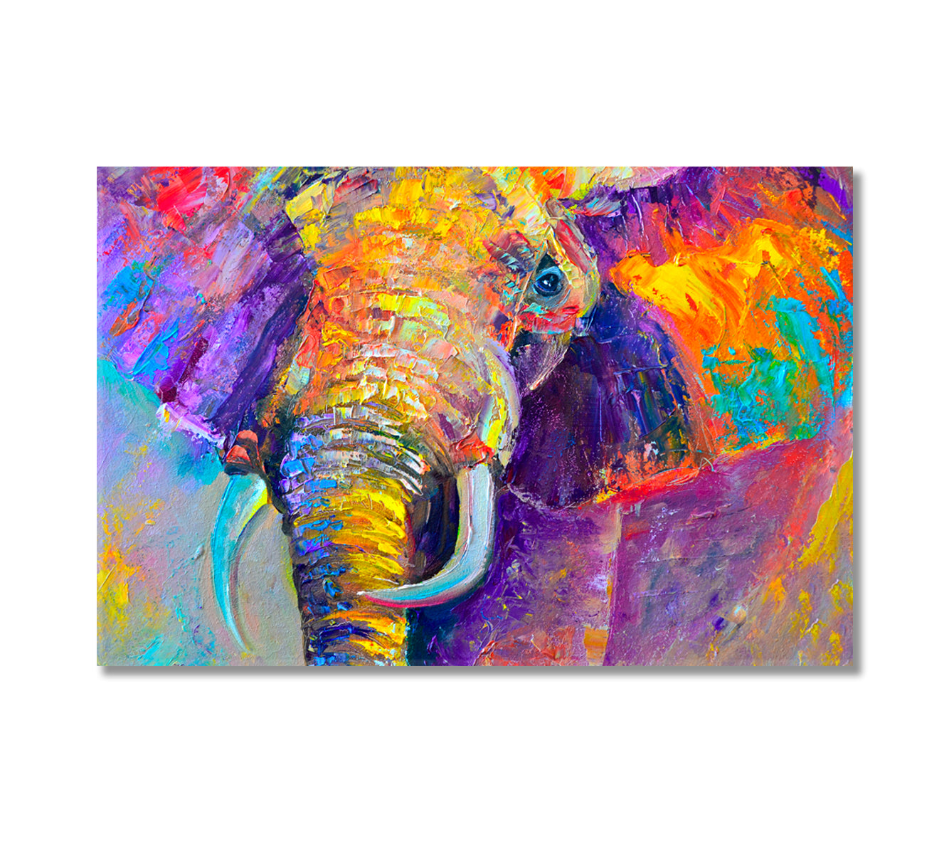 Abstract Colorful Elephant Canvas Print-Canvas Print-CetArt-1 Panel-24x16 inches-CetArt