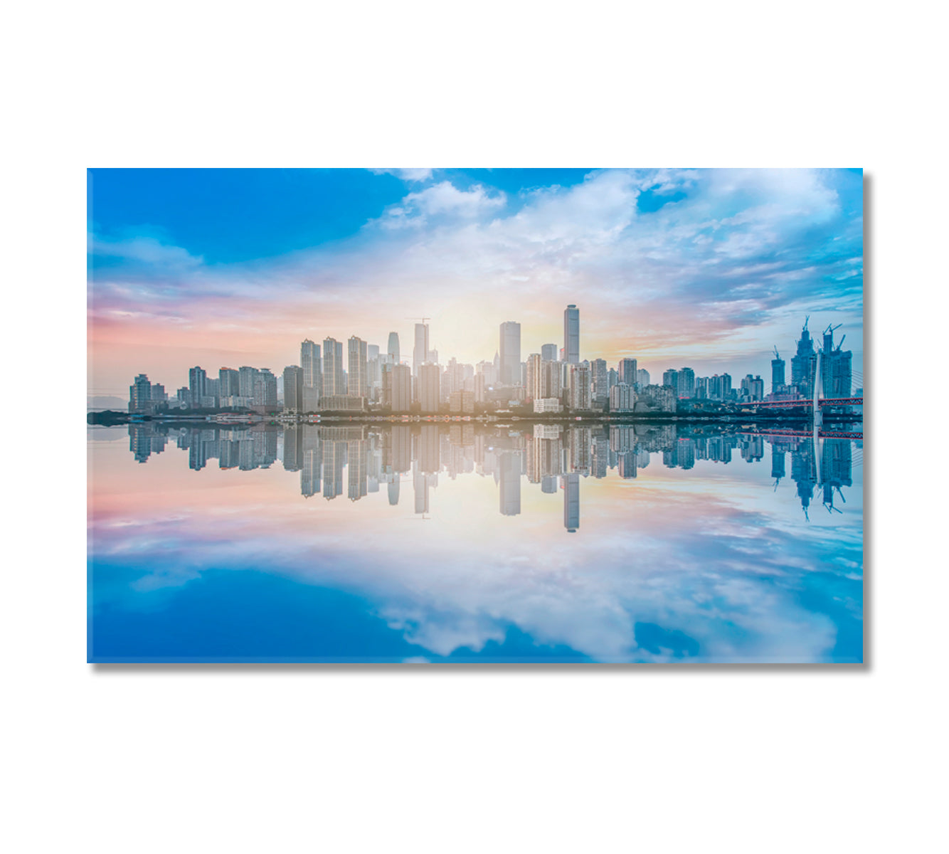 Urban City Skyline Canvas Print-Canvas Print-CetArt-1 Panel-24x16 inches-CetArt