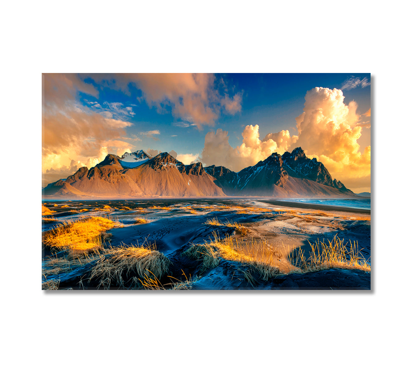 Mount Vestrahorn in Stokksnes Iceland Canvas Print-Canvas Print-CetArt-1 Panel-24x16 inches-CetArt