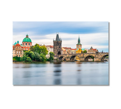 Charles Bridge Prague Czech Republic Canvas Print-Canvas Print-CetArt-1 Panel-24x16 inches-CetArt