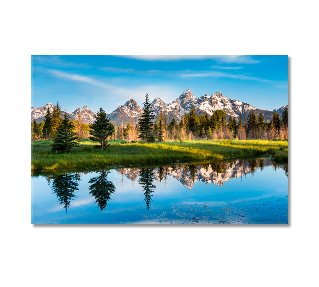 Grand Teton National Park Mountain Landscape USA Canvas Print-Canvas Print-CetArt-1 Panel-24x16 inches-CetArt