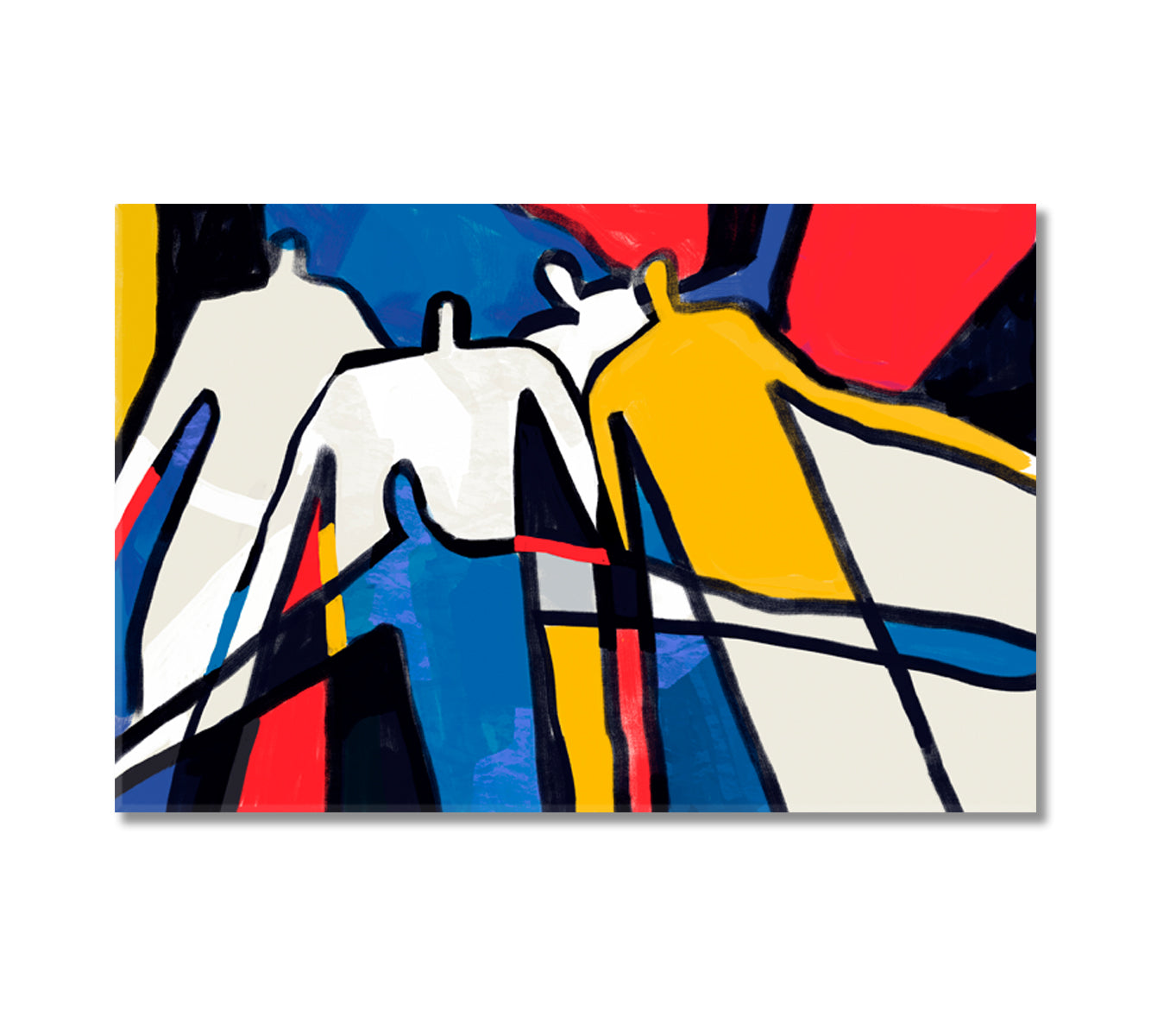 Colorful Abstract People Cubism Style Canvas Print-Canvas Print-CetArt-1 Panel-24x16 inches-CetArt