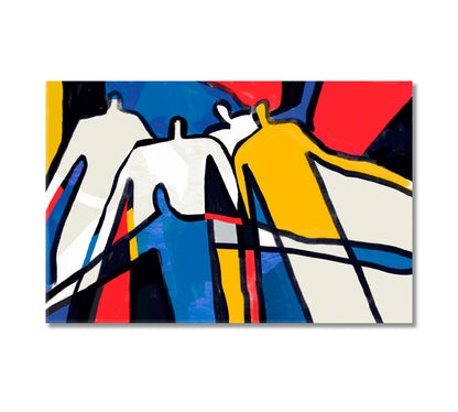 Colorful Abstract People Cubism Style Canvas Print-Canvas Print-CetArt-1 Panel-24x16 inches-CetArt