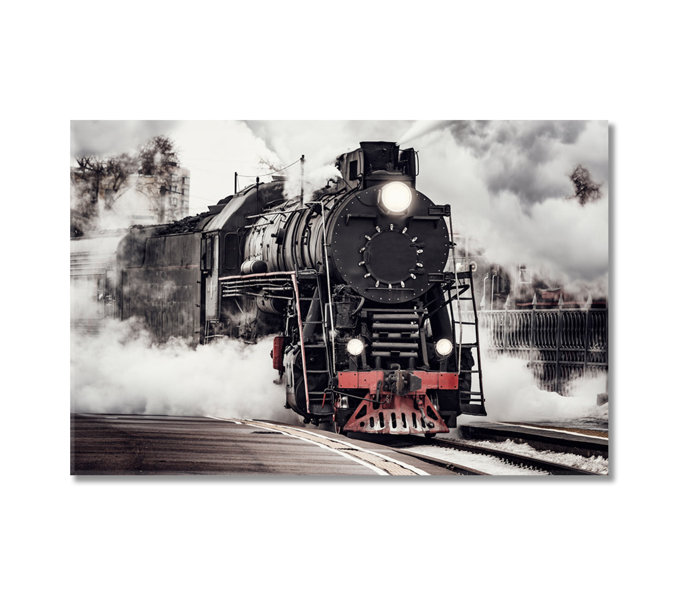 Steam Train Canvas Print-Canvas Print-CetArt-1 Panel-24x16 inches-CetArt