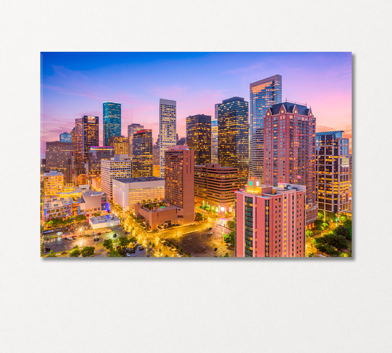 Houston Skyscrapers USA Canvas Print-Canvas Print-CetArt-1 Panel-24x16 inches-CetArt