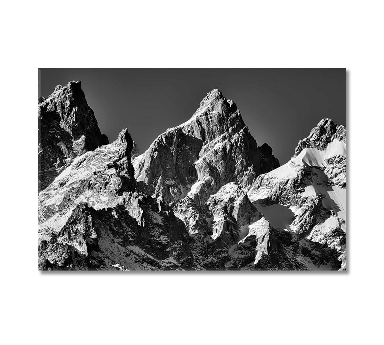 Snow Covered Tetons Mountain Range Canvas Print-Canvas Print-CetArt-1 Panel-24x16 inches-CetArt