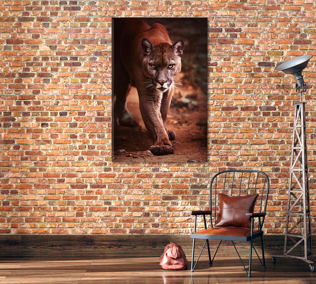 American Puma Canvas Print-Canvas Print-CetArt-1 panel-16x24 inches-CetArt